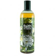 Гель для душа Пена для ванны натуральная Faith in nature с маслами семян Конопли и Пенника лугового, 400мл