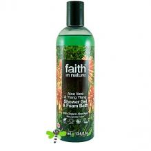 Гель для душа Пена для ванны натуральная Faith in nature с маслами Алоэ Вера и Иланг-Иланг, 250мл